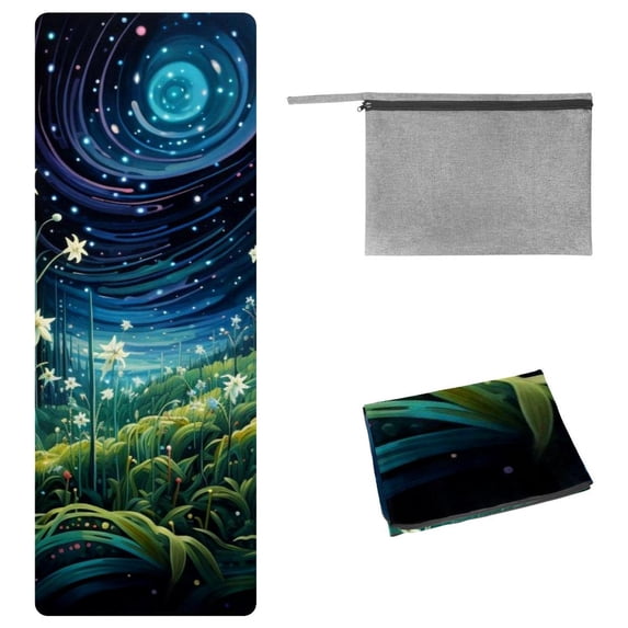 Plant Yoga Towel with Storage Bag, 72.8"x26.8", Suitable for Yoga, Pilates, Fitness, etc.