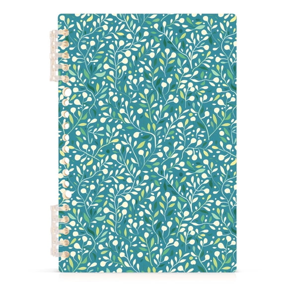 Plant and Leaves Notebooks 1-subject Journal 60 Sheets A5 College Ruled Paper Detachable Ring 8.3"x5.7"
