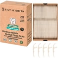 thumbnail image 1 of &Plant-based dental floss sticks for adults and children, 300 pieces, fluoride-free, plant-based straw, friend of the earth, zero waste packaging, tear-resistant (odorless), 1 of 4