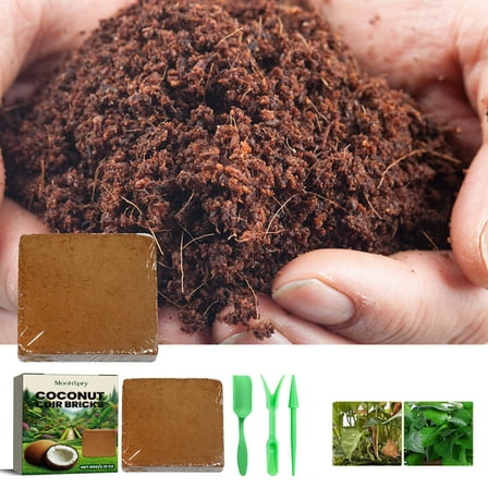 Plant coconut shell fiber brick set, plant cultivation growth nutrient soil, potted grass and flower fertilizer