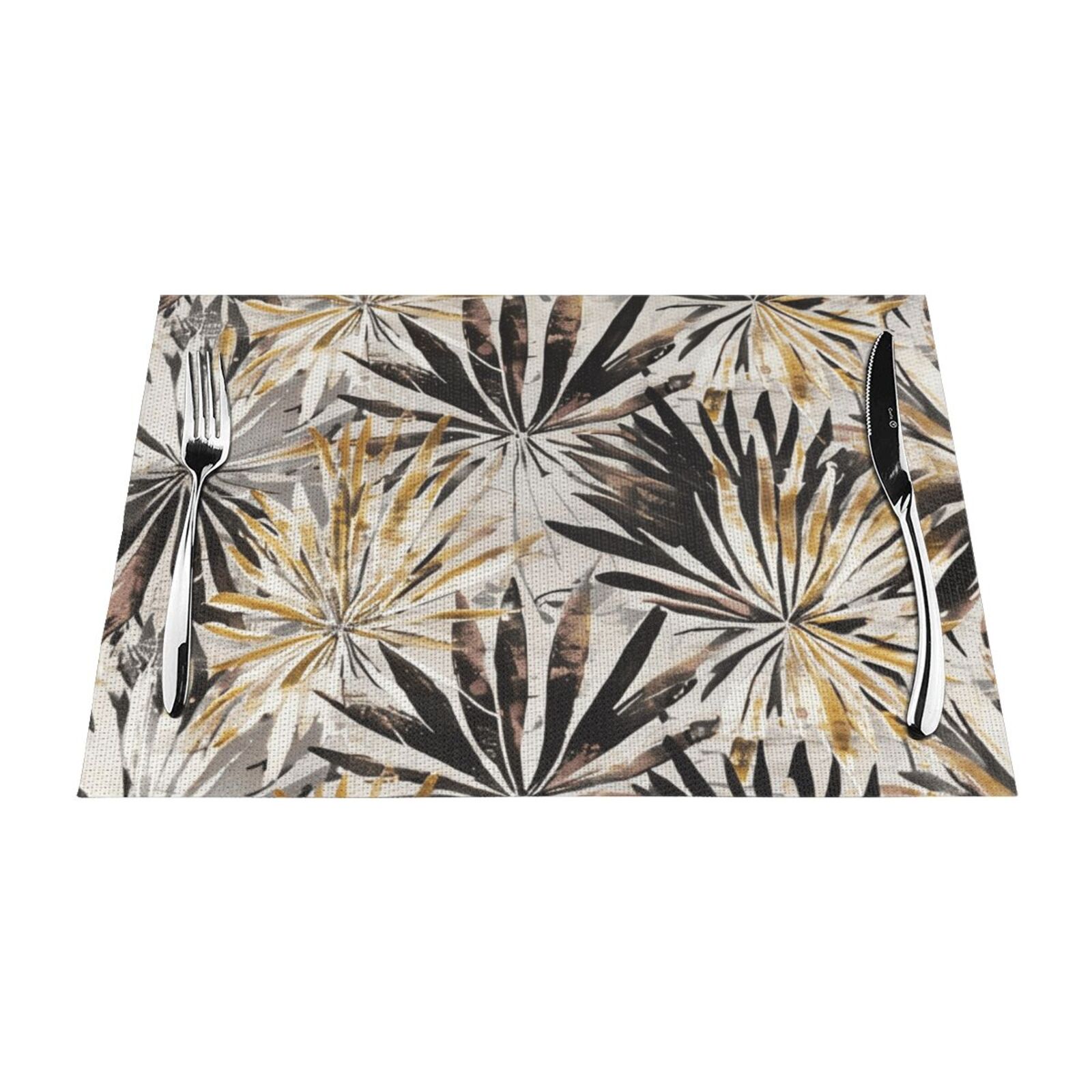 Plant painting PVC meal mat, dining table mat PVC washable woven vinyl