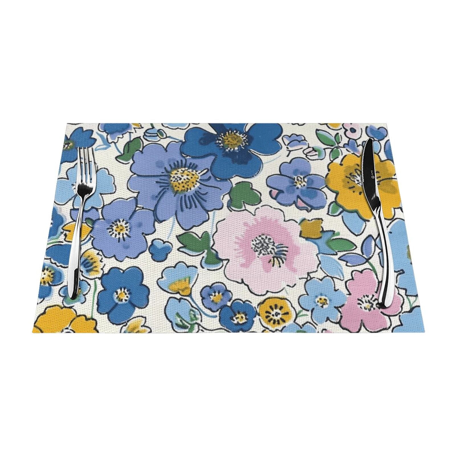 Plant painting ing closeup mat, heatresistant dining table mat