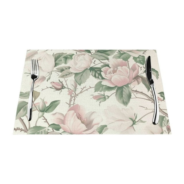 Plant painting ing closeup mat, heatresistant dining table mat