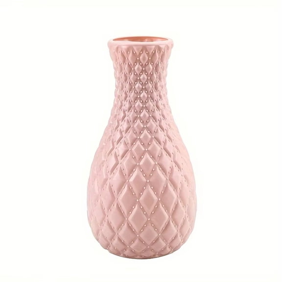 Plant pots Pineapple Textured Plastic Vase Shatterproof Decorative Flower Pot with Hemp Rope Unbreakable Origami Style Vase for Living Room Tabletop Modern Home Decoration for Indoor Outdoor