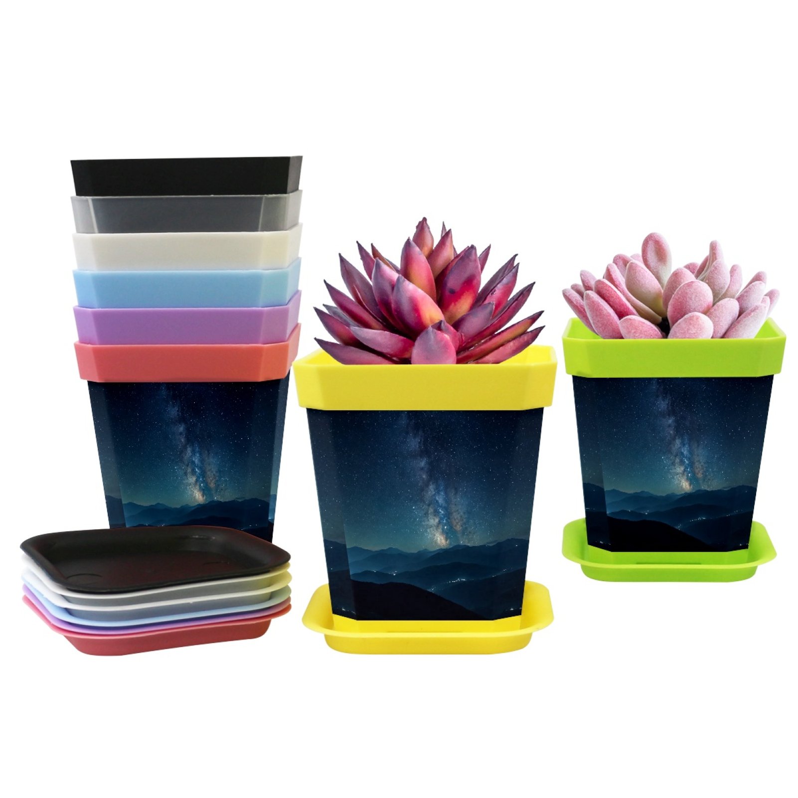 8 Pieces，Plant pots,Sky stars night,Plant pots indoor,Planter pots