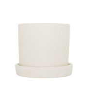 Plant with Purpose 5 in. Hyde Semi Matte Cream Container with Saucer - 1 Piece