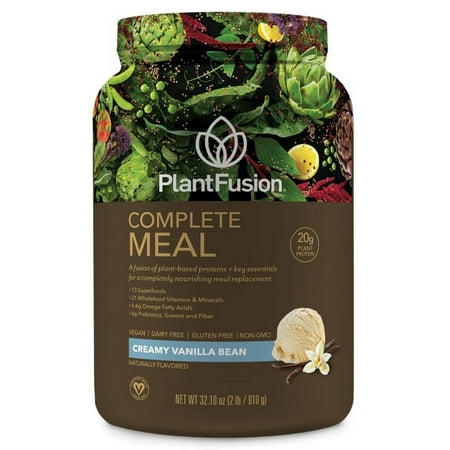 PlantFusion Complete Meal Vegan Protein Powder, Vanilla, 20g Protein, 2.0lb, 32.1oz