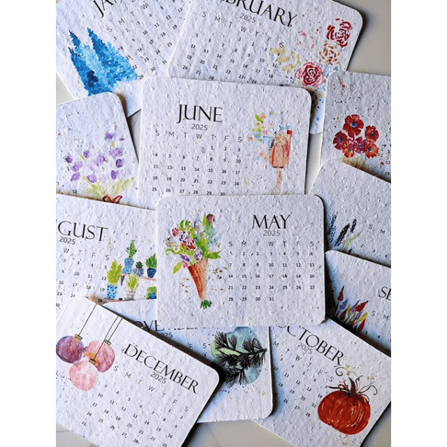 Plantable Seed Calendar 2025, From January 2025 to December 2025