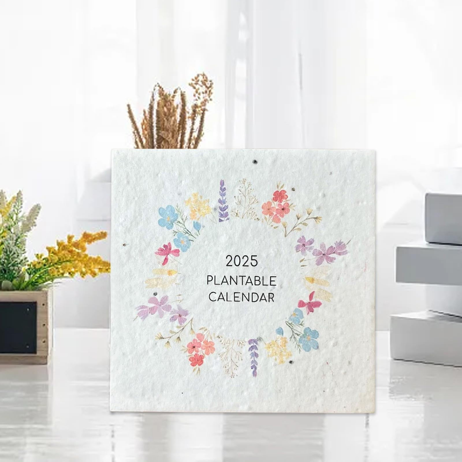 Plantable Seed Calendar 2025, Modern Greenery Calendar Planner with