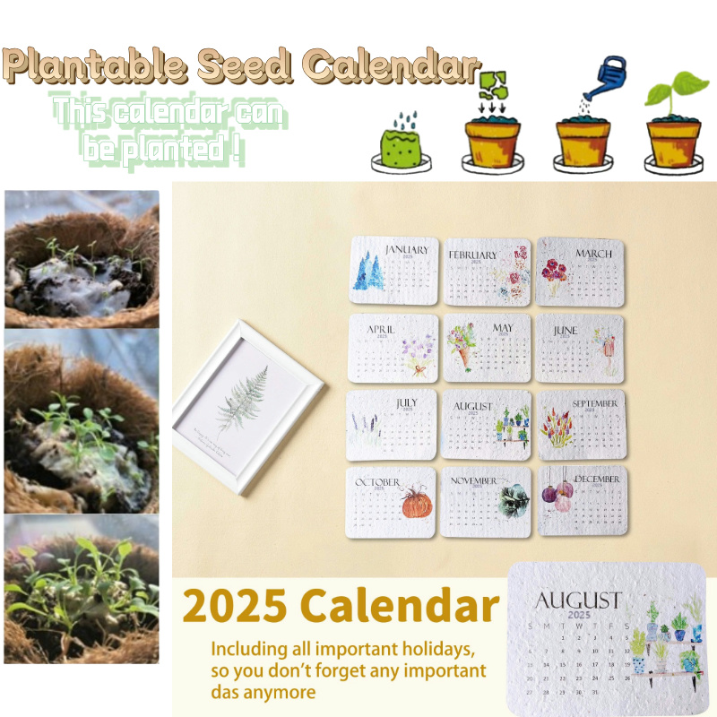 Plantable Seed Calendar 2025 Perfect Planner 2025, Featuring Growable