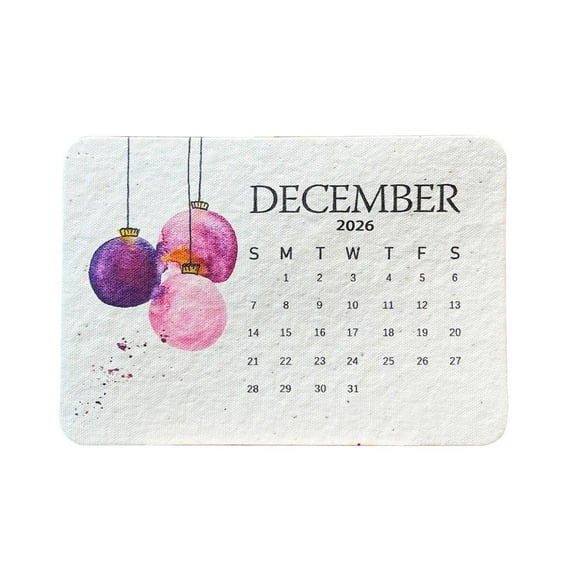 Plantable Seed Calendar 2026 Eco-Friendly Biodegradable Monthly Planner with Wildflower Seed Paper Sustainable Green Living Gift for Home Office Decor