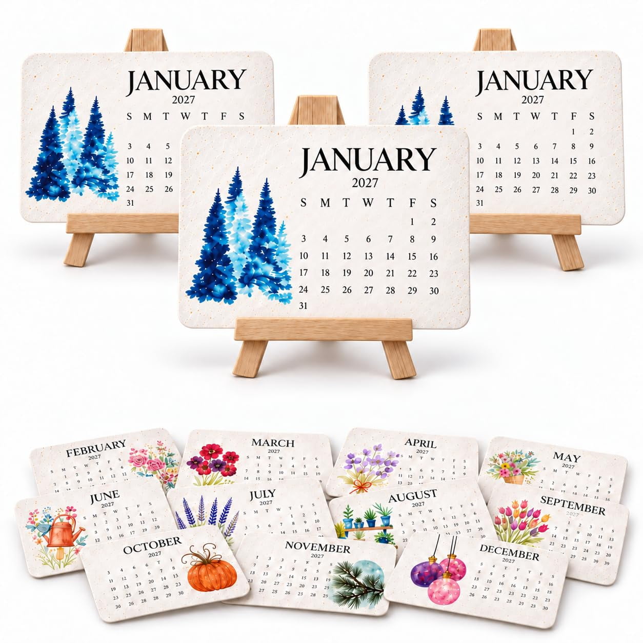 Plantable Seed Calendar 2027, Growable Seed Paper Desk Calendar ...