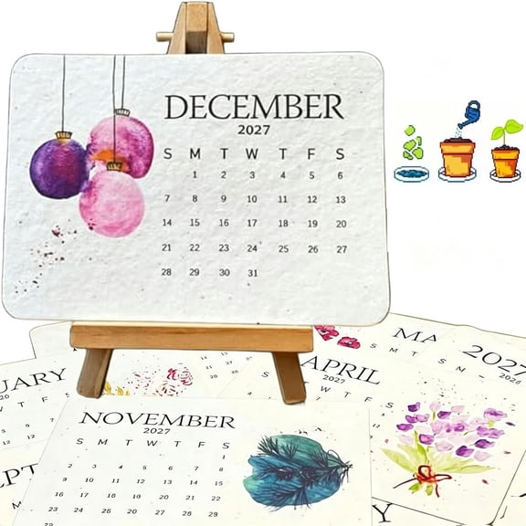 Plantable Seed Calendar 2027, Paper Calendar with Wildflower (1pc)