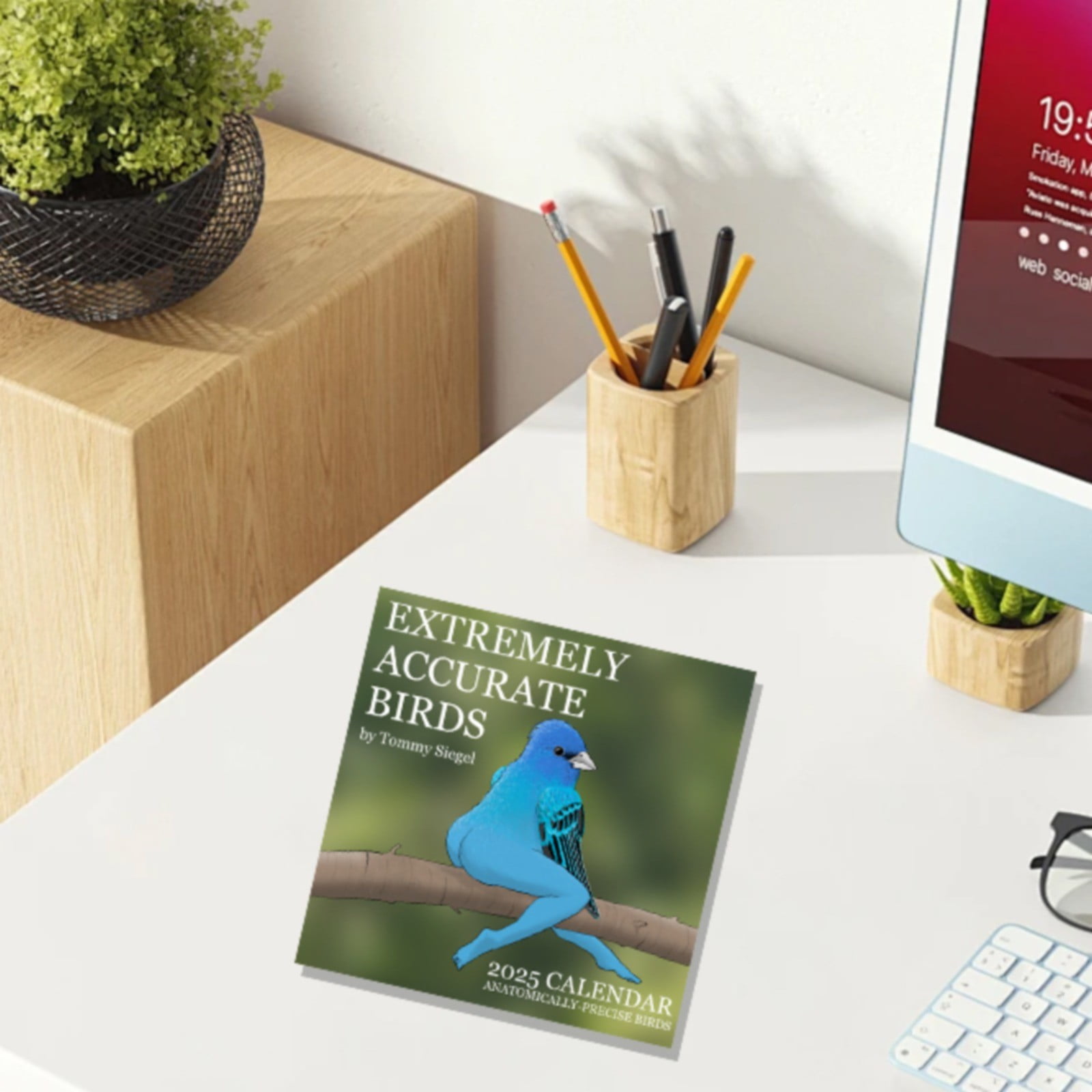 Plantable calendar 2025 Bird Pattern Desk Calendar Artistic Bird