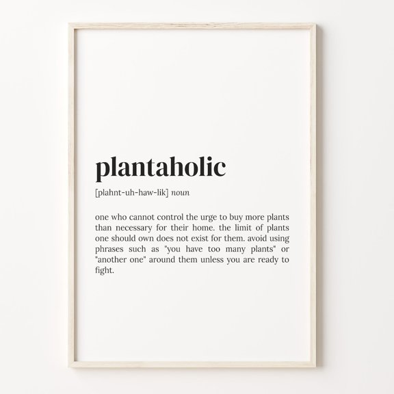 Plantaholic Definition Dictionary Wall Art, Unframed Canvas