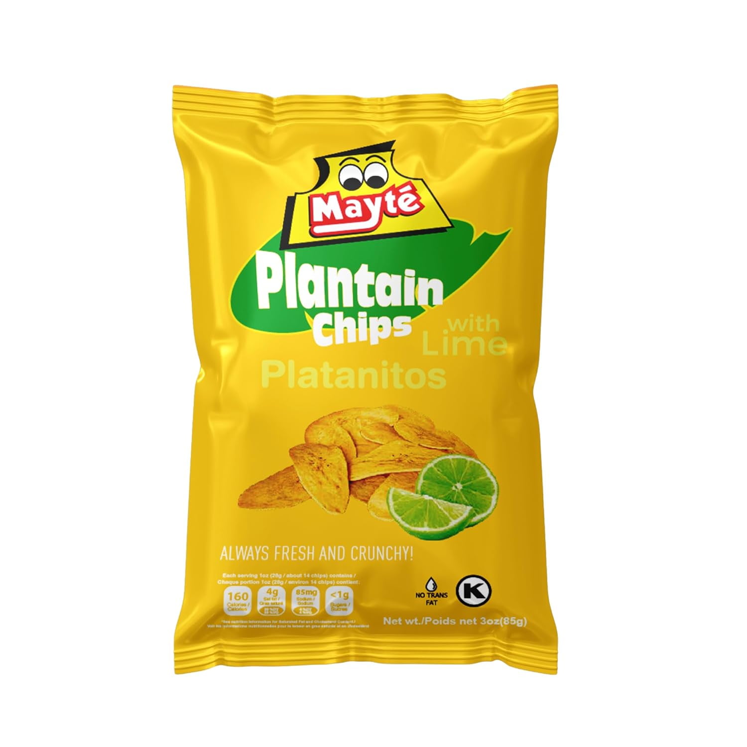 Plantain Chips with Lemon Healthy 3 OZ Non GMO Gluten Kosher