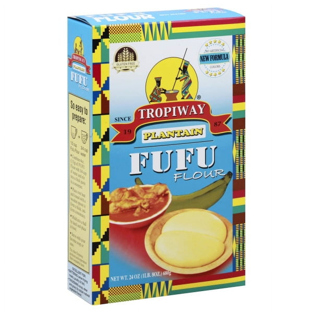 Tropiway Plantain Fufu Flour, Gluten Free, 24oz, Pack of 2