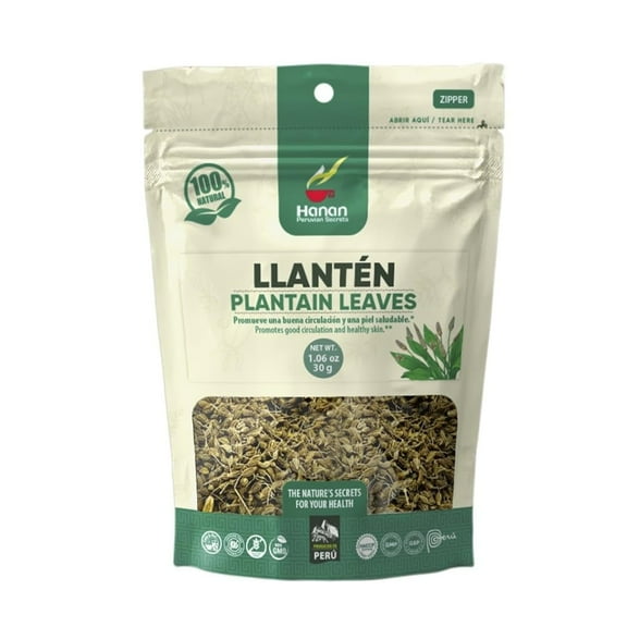 Plantain Leaf Tea (Llanten) 1.1 oz (30 g) - Loose, Dried Llanten Plant Leaves from Peru, 1.06 Ounce (Pack of 1) by Hanan