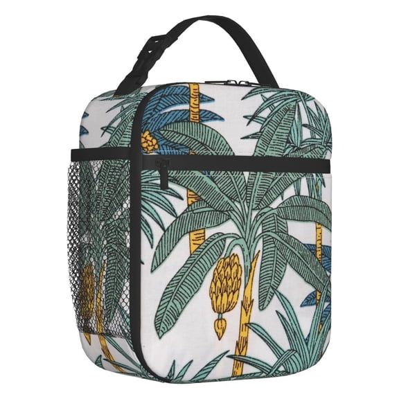 Plantain Palm Banana Tree Thermal Insulated Lunch Bags Women Resuable Lunch Tote for Outdoor Camping Travel Storage Food Box