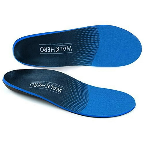Plantar Fasciitis Feet Insoles Arch Supports Orthotics Inserts Relieve Flat Feet, High Arch, Foot Pain Mens 14 - 14.5 , Blue