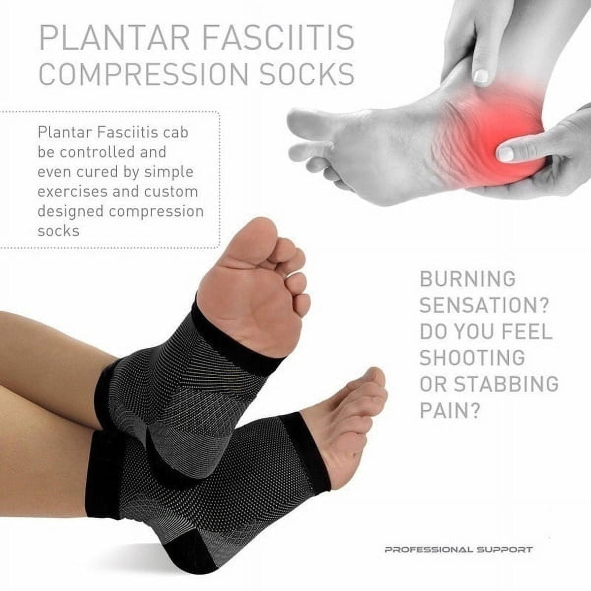 Plantar Fasciitis Foot Compression Sleeves for Injury Rehab \u0026 Joint Pain. Ankle Brace - Instant Relief \u0026 Support for Achilles Tendonitis, Fallen Arch, Heel Spurs, Swelling \u0026 Fatigue