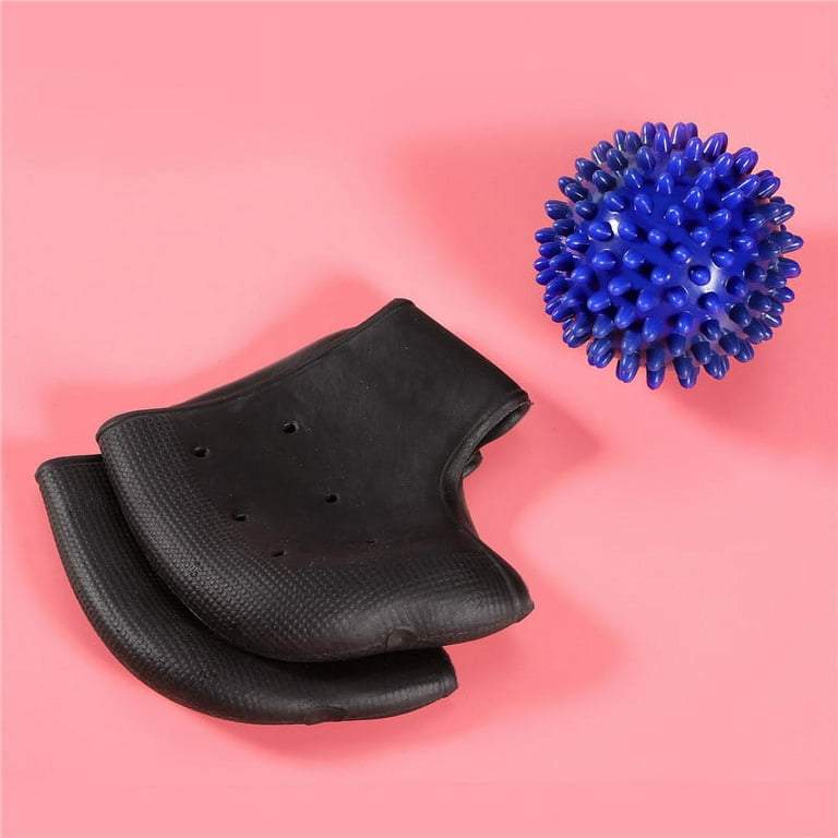 Plantar Fasciitis Inserts Heel Protectors 1 Pairs Silicone Gel Heel Cups  with 1 Foot Massage Ball Relieve Heel Pain from Plantar Fasciitis Heel Spur
