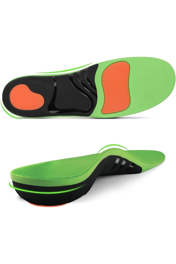 Plantar Fasciitis Insoles, 220+ lbs High Arch Support Inserts for Men Women, Heavy Duty Flat Feet Pain Relief Orthotic Running Athletic Work Boot Insoles for Standing All Day-M