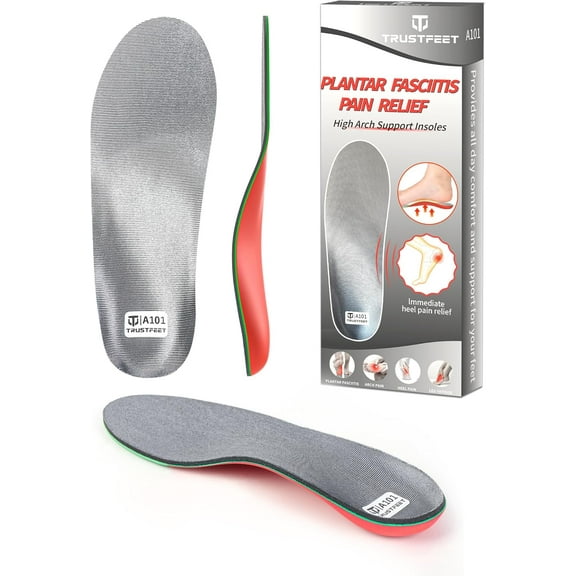 Plantar Fasciitis Insoles, High Arch Support Inserts for Flat Feet, Foot Pain, Heel Pain, Over Pronation Orthotics Shoe Insoles for Men Women-B