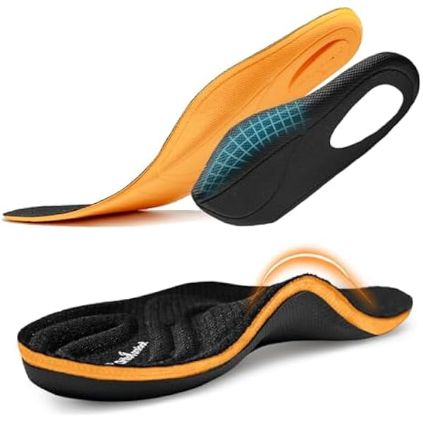 Plantar Fasciitis Insoles For Women Men, 240LBS High Arch Support Heavy Duty Orthotic Inserts Relief Plantar Fasciitis Knee Pain Flat Feet Comfort Gel Clo