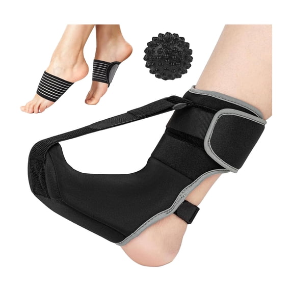Plantar Fasciitis Night Splint Adjustable Night Splint for Plantar Fasciitis Foot Drop Breathable Sbr Ankle Brace with Arch Support Non-slip for Pain