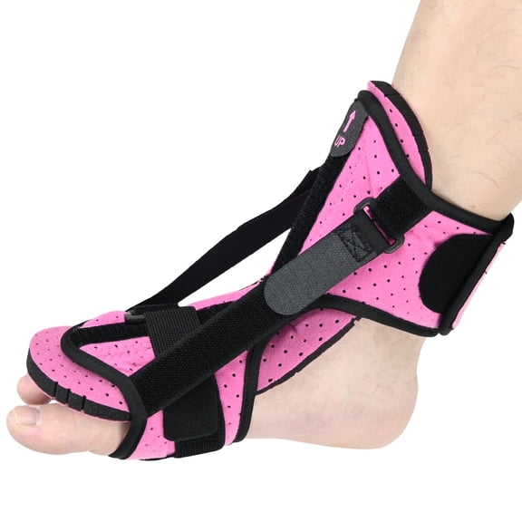 Upgraded Plantar Fasciitis Night Splint, Plantar Fasciitis Relief, Adjustable Straps, Supportive Foot Braces with Arch Cushion for Achilles Tendonitis, Heel Spur Pain Relief Day, Night(Pink)