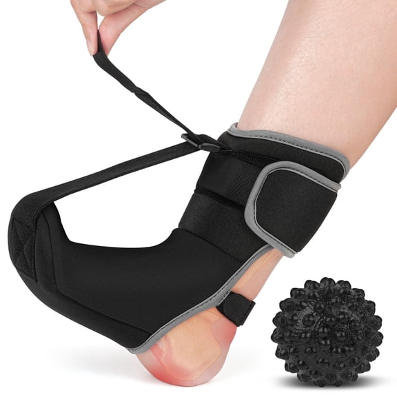 Plantar Fasciitis Night Splint Sock with Massage Ball for Tension Relief,Upgraded Planters Facetious Relief, Achilles Tendonitis Relief, Foot Drop,plantar fasciitis night splints for Foot Pain