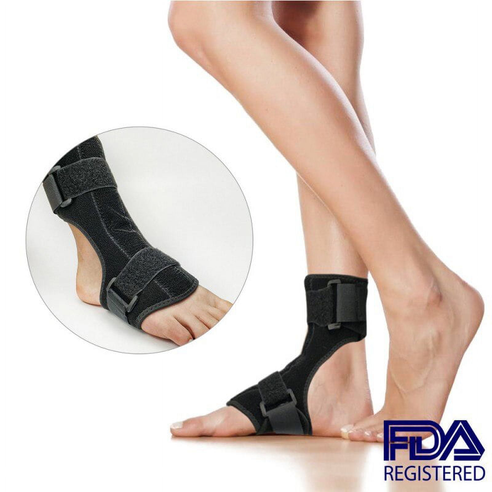 Plantar Fasciitis Night Splint & Support, Adjustable Orthotic Foot Drop  Brace for Achilles Tendonitis and Heel Spur Relief, Black 