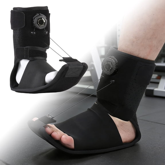 Plantar Fasciitis Night Splint Support with Adjustable Strap and Therapeutic Massage Pad for Heel and Tendonitis