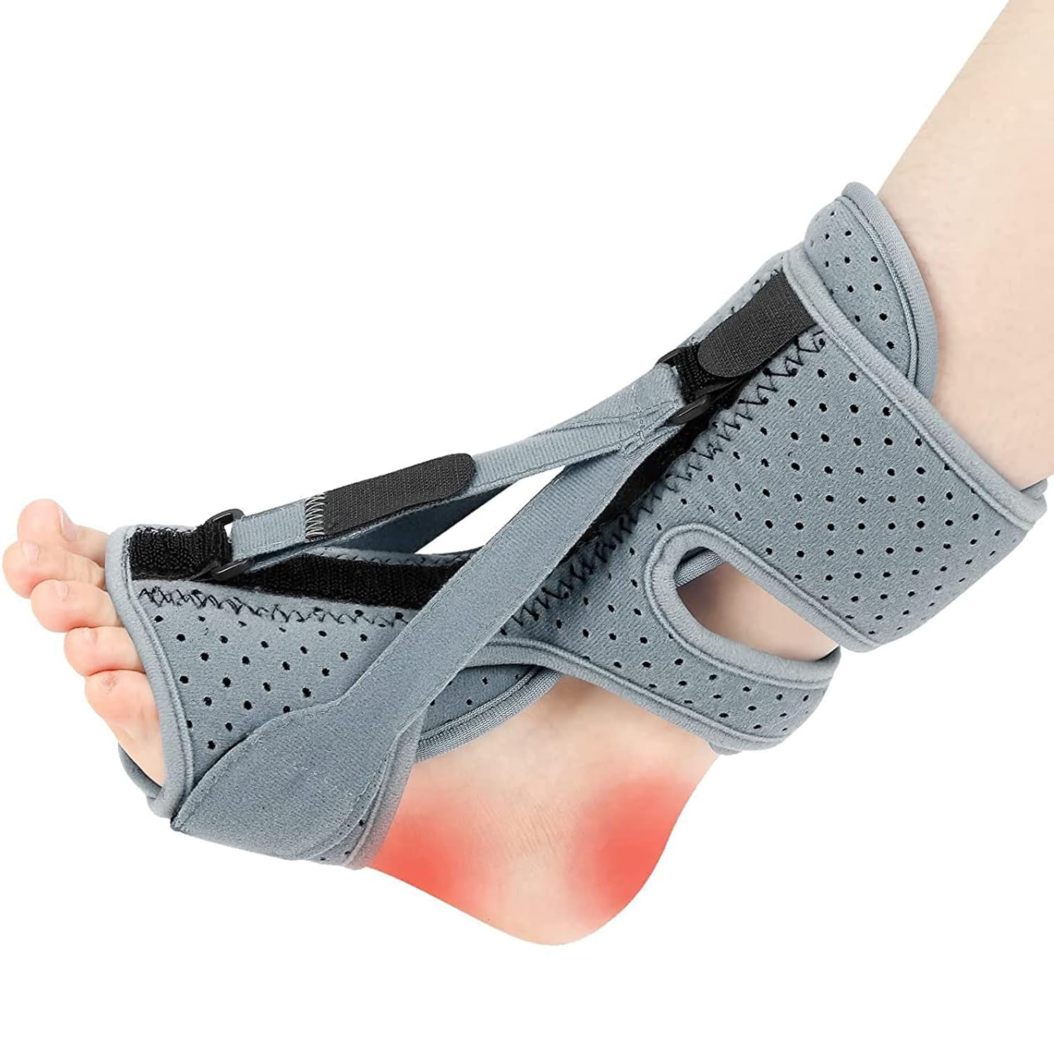Plantar Fasciitis Night Splint-Upgrade 3 Adjustable Planters Facetious Relief Brace,Plantar Fasciitis Relief Women Men Straps,Support Relief Foot Drop Achilles Tendonitis Day Night(Gray-2PC)