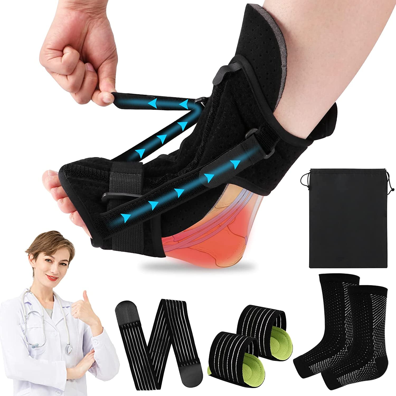 Plantar Fasciitis Night Splint , Upgraded Plantar Fasciitis Relief with