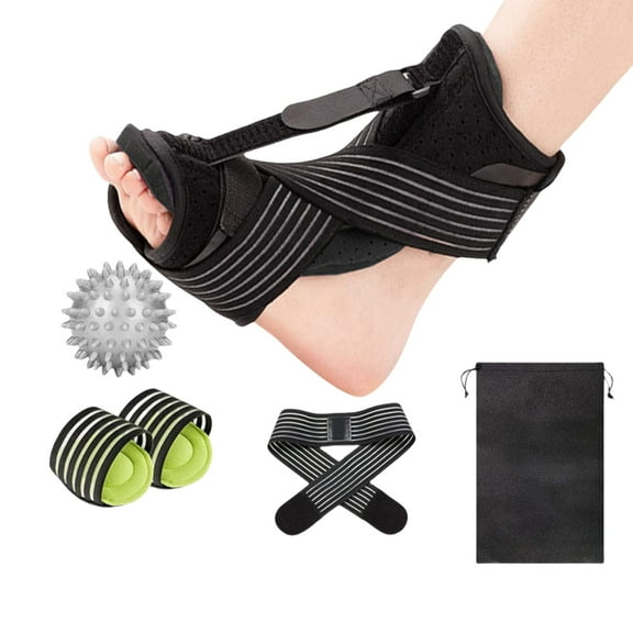 Plantar Fasciitis Night Splint and Brace, Foot Drop and Achilles Tendonitis Relief Brace. Night Splint for Plantar Fasciitis Women & Men, Black
