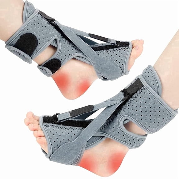 Adjustable Plantar Fasciitis Relief Night Splint, Support Foot Brace for Men Women, Gray, 1 Piece