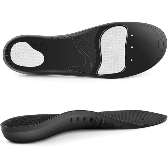 Plantar Fasciitis Relief Insoles (220+lbs) Arch Support Insoles for Flat Feet, Work Boot Insoles, Memory Foam Arch Support Inserts for Men & Women, Gel Orthotic Insoles for Standing All Day