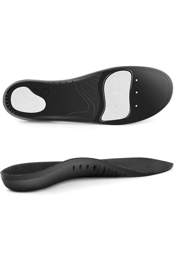 Plantar Fasciitis Relief Insoles (220+lbs) Arch Support Insoles for Flat Feet, Work Boot Insoles, Memory Foam Arch Support Inserts for Men & Women, Gel Orthotic Insoles for Standing All Day