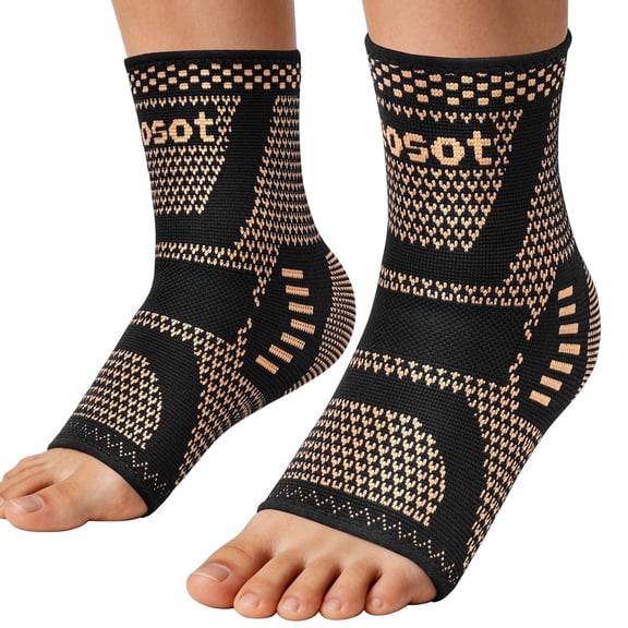 Copper Ankle Brace, Plantar Fasciitis Relief Brace, Foot Pain Relief, Arthritis Foot Sleeve, Ankle Stabilization BraceM]