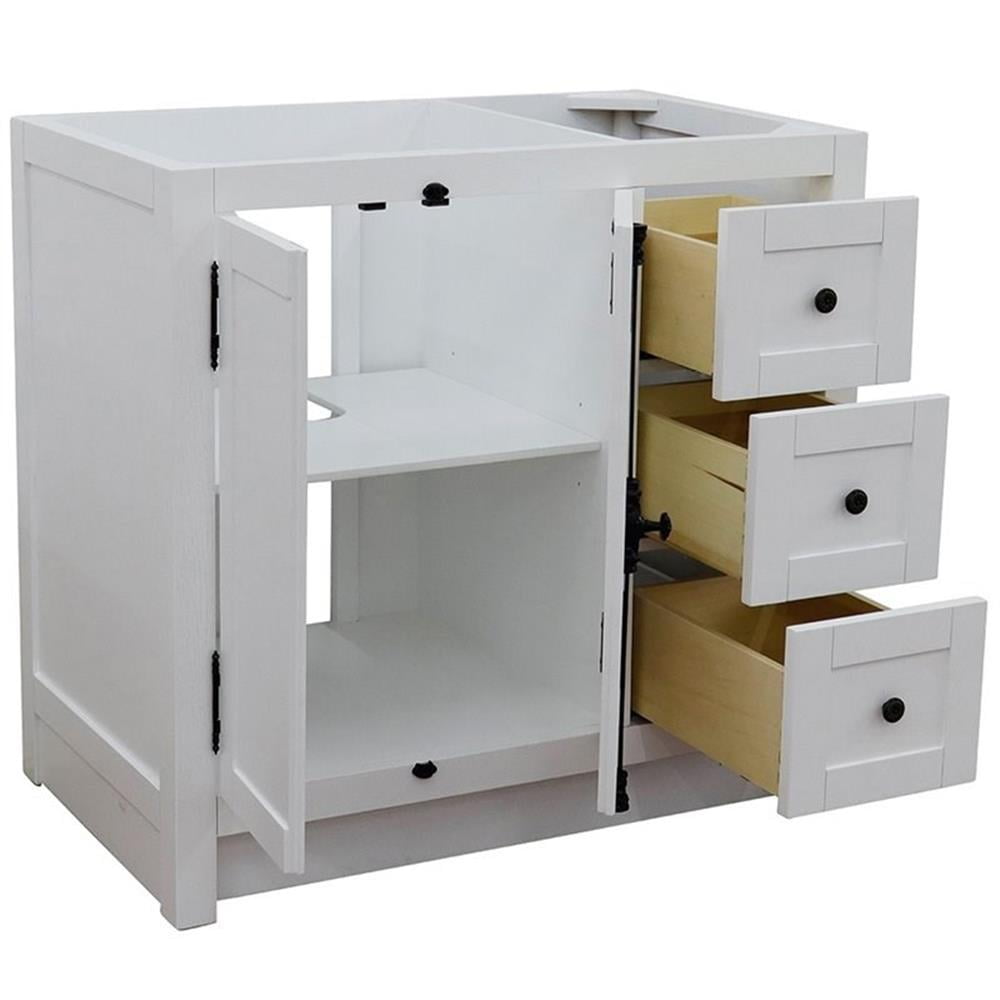 Glacier Ash 36" Single Freestanding Solid Wood Bathroom Vanity