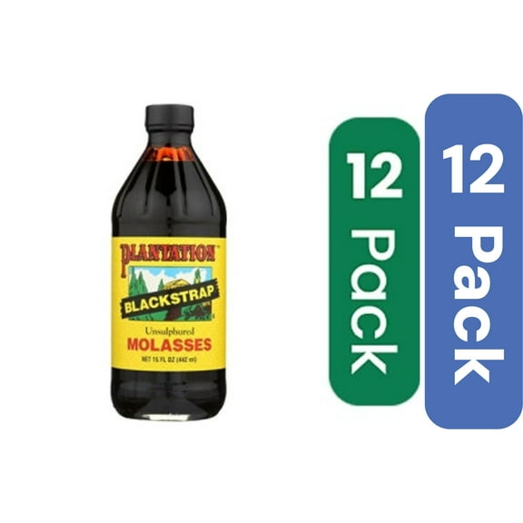 Plantation Blackstrap Unsulfured Molasses 15 oz (Pack of 12)