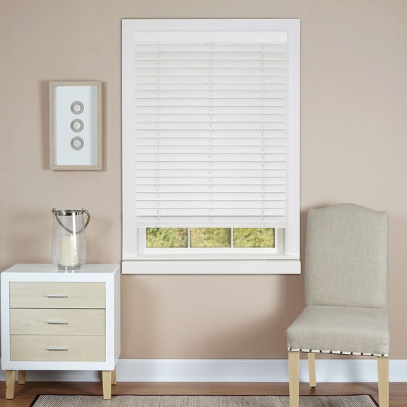 Achim Home Furnishing: Cordless Madera Falsa 2" White Wood Plantation Blind - 31" Width x 64" Length