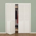 thumbnail image 1 of Plantation Louver Panel Solid Core White Wood Bi-fold Door, 1 of 4