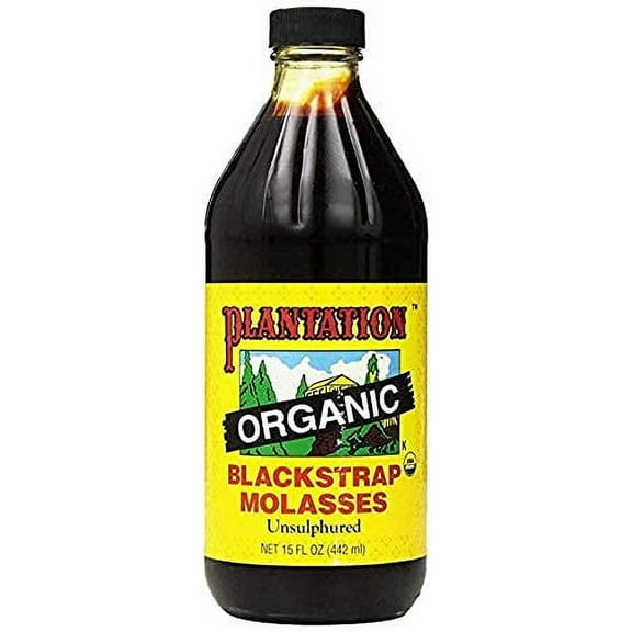Plantation Organic Blackstrap Molasses, 15 oz Bottle (Unsulphured)