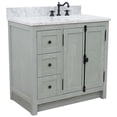 thumbnail image 1 of Plantation Solid Wood Vanity with Right Oval Sink in White/Gray Ash, 1 of 11