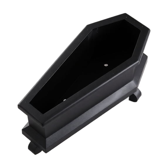 Planter Black Coffin Shaped 5 X 2 X 2 Inch Gothic Home Desktop Decor for Halloween Party