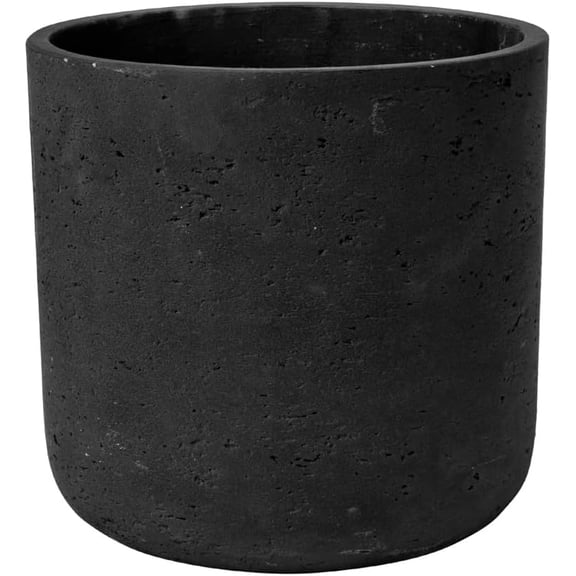 Planter Black Washed Fiberstone indoor and outdoor Flower Pot 7"H x 7"W - by$$Garden & Patio