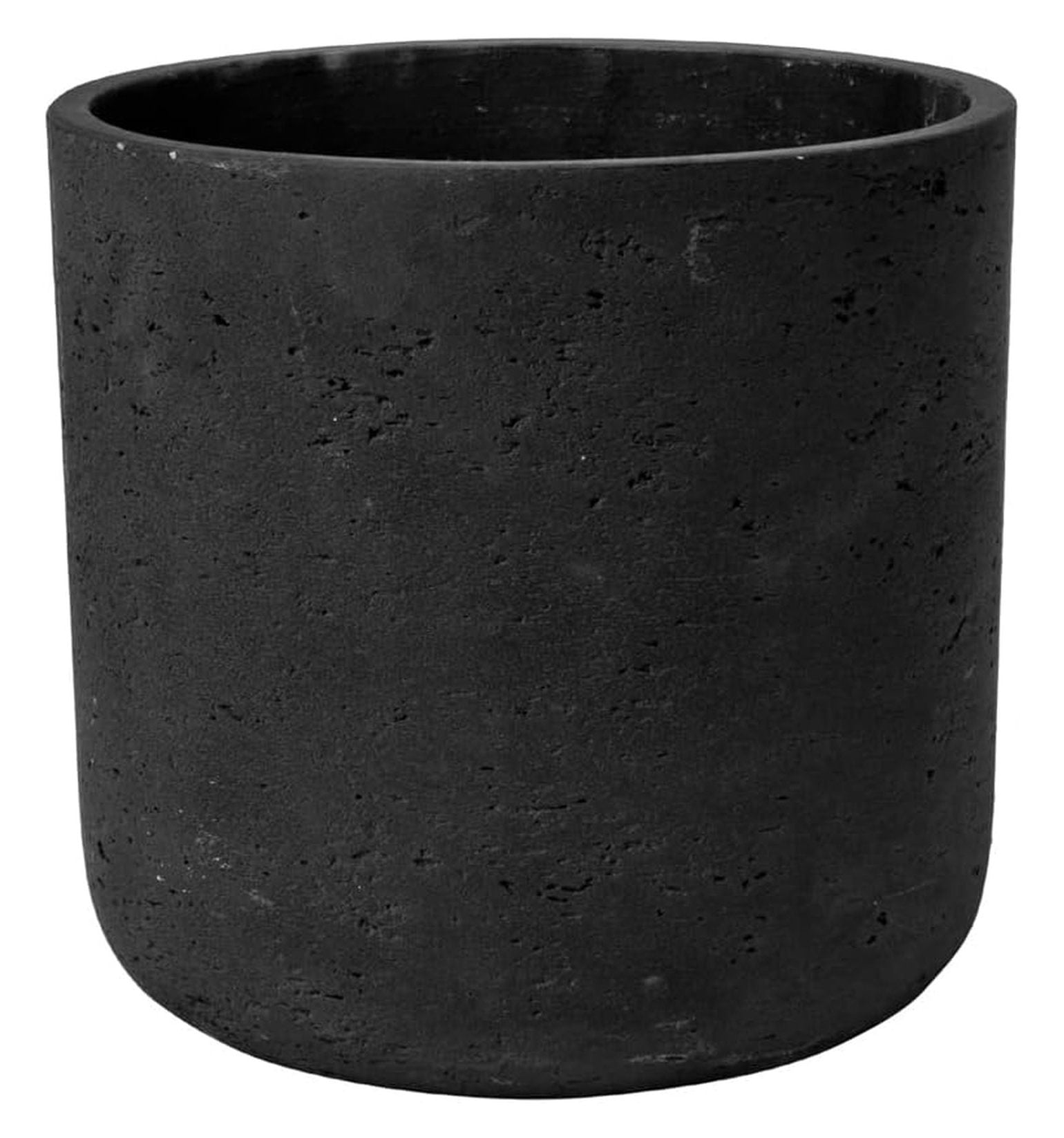Planter Black Washed Fiberstone indoor and outdoor Flower Pot 7"H x 7"W - by